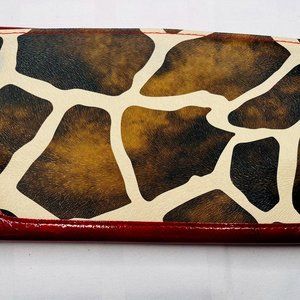 Miche “Giraffe” Animal Print Handbag Shell Cover – Red Trim – Vintage 2000s